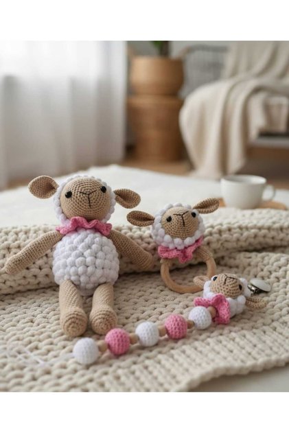 チャーム pagugugugu kelebeginruyasihobievi Amigurumi Emzik Seti Kız Uyku Arkadaşı