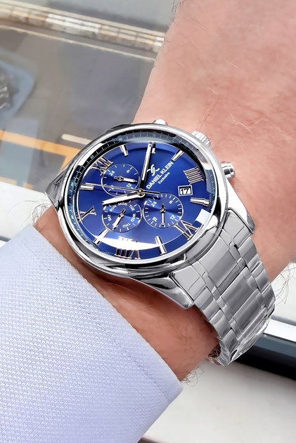 Exclusive Men's Wristwatch 3 Atm Water Resistant Silver Color Steel Band Dke2118C2