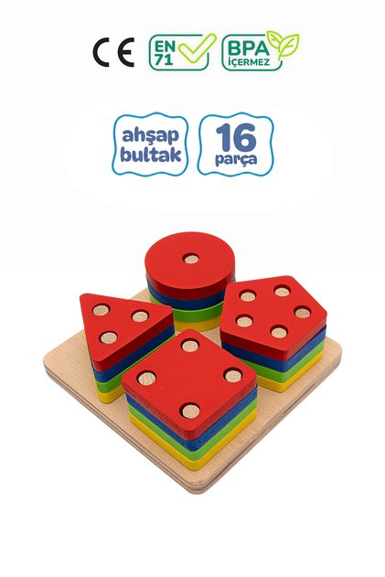 4’lü Bultak Ahşap Geometrik Şekiller