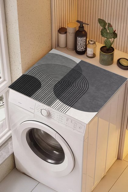 Non-Slip Based Washing Machine Cover Modern Useful Washable Mat