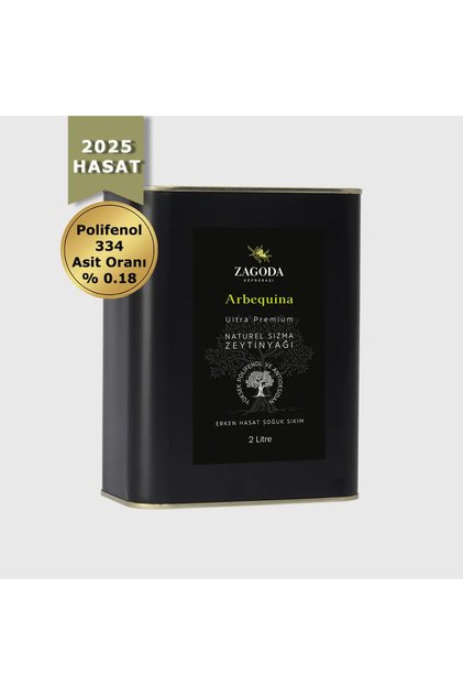 Arbequina 2l Erken Hasat Soğuk Sıkım Natürel Sızma Zeytinyağı