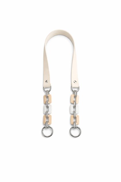 Acrylic Square Model Faux Leather Bag Handle 70 cm – for Knitted and Leather Bags, with Silver Accessories