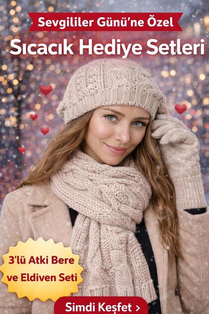Scarf, Beanie, Gloves 3-Piece Set, Winter Gift, Gift for Women, Valentine's Day Gift