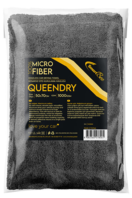 SmartBee Queendry Edgeless Mikrofiber Oto Kurulama Havlusu 50×70