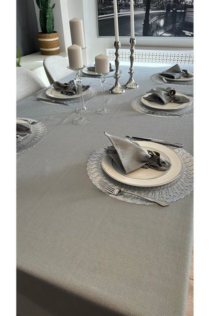 Royal Pearlescent Glitter Tablecloth Smoked Gray (Napkins Not Included)