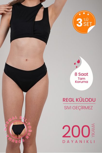 Pachet de 3 chiloți Jenny, super absorbant și ultra-higienic, rezistent la scurgeri, pentru perioada lungă de menstruație