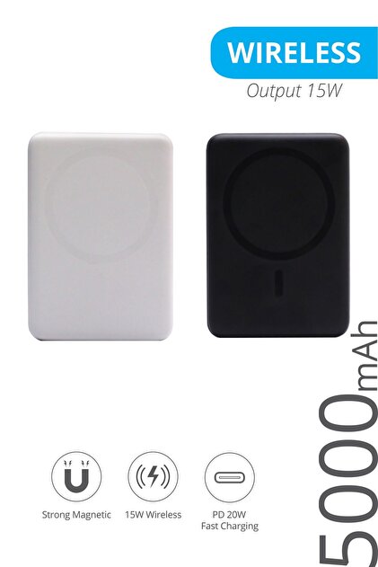 Piranha 9020 Magsafe Powerbank / 5000mAh Taşınabilir Kablosuz Şarj