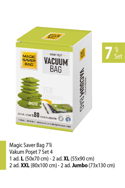 Magic Saver Bag 7'li Vakumlu Poşet Set-3 - Fiyatı, Yorumları