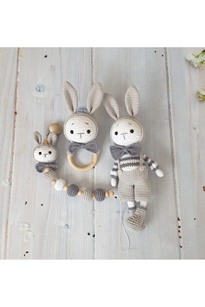 ゆうちゃん 30個セット(3×10) Genel Markalar Amigurumi Yenidoğan Tulumlu Tavşan Set, Uyku