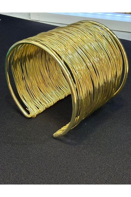 Gold Renk Telli Kalın Kelepçe Kleopatra Bileklik