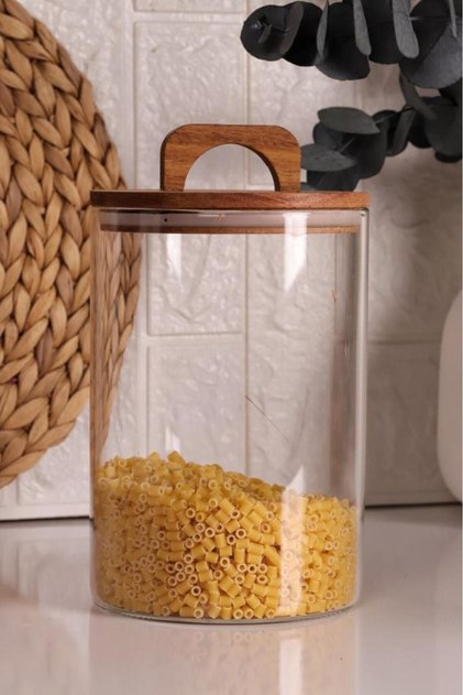 Mega Size 2500 ml Acacia Vacuum Glass Jar with Lid
