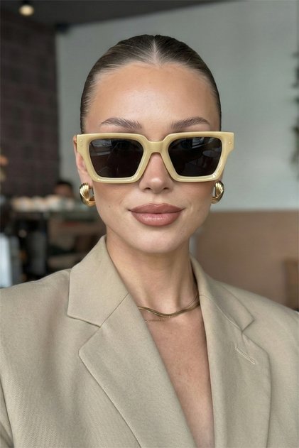 Di Carlo Cream Square Unisex 2025 New Season Sunglasses