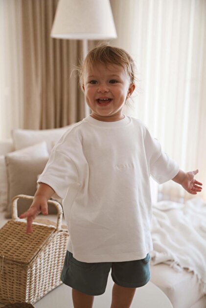 Oh La La Koala For Little Ones Beyaz Bisiklet Yaka Oversize T