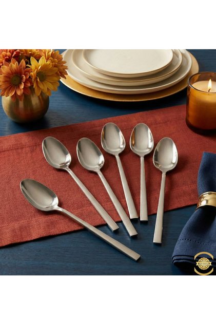 Stainless Steel Tablespoon Set – 6 Pieces – Classic Flat Model