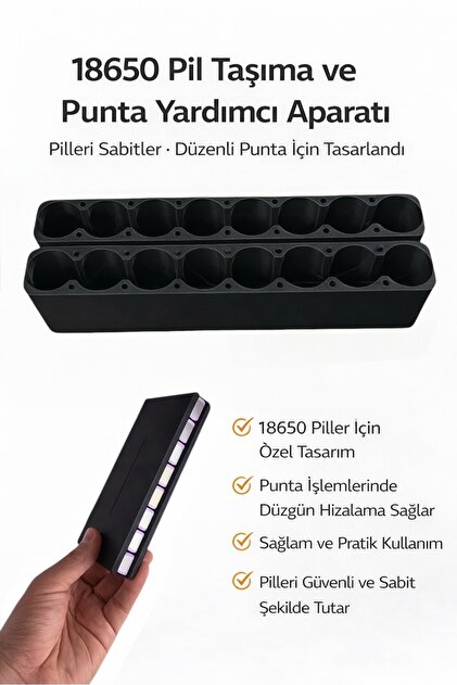 EVORADECO 18650 Pil Sabitleme Aparatı 8'li – Puntalama ve Lehim