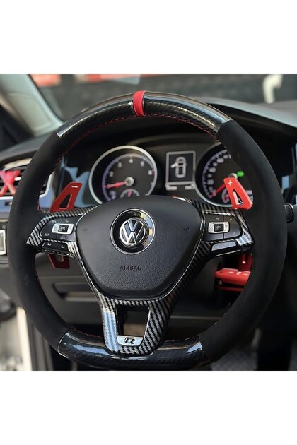Golf 7 Jetta Passat Tiguan Polo Araca Özel Dikmeli Direksiyon Kılıfı F1 OLAN DİREKSİYONLARA UYGUNDUR