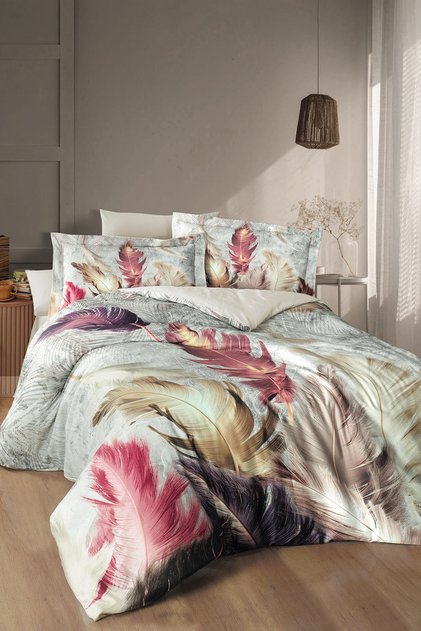 Yalens 100% Cotton Satin 200 Tc (80 Thread) Double Duvet Cover Set