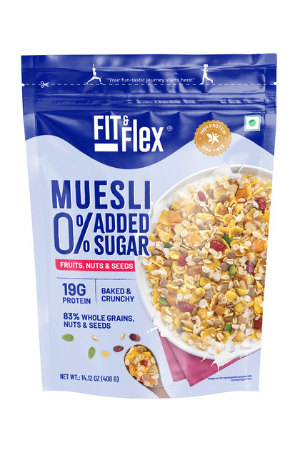 Muesli 0% Added Sugar |19GR Protien |83% Whole Grain Zero Artifical Ingrediants,No Palm Oil| 450GR