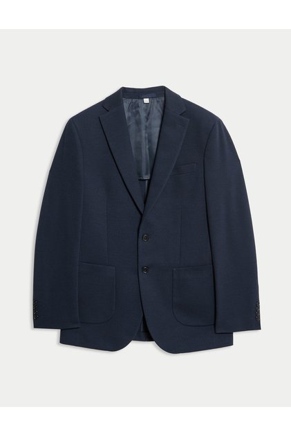 Tailored Fit Jersey Dokulu Blazer Ceket