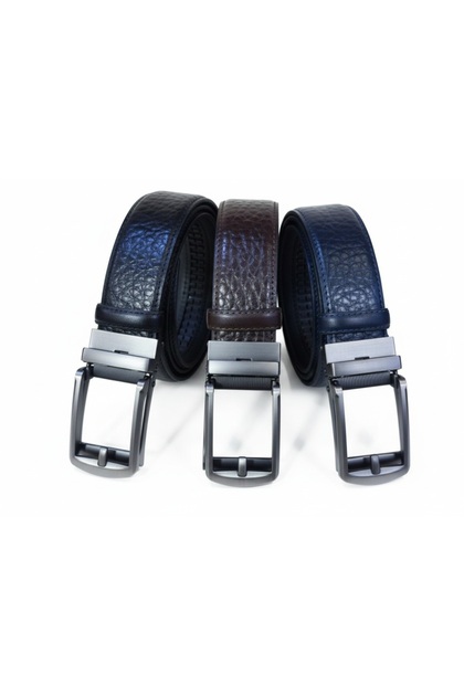 Arizona Genuine Leather Automatic Buckle Non-Perforated Men's Belt Set of 3