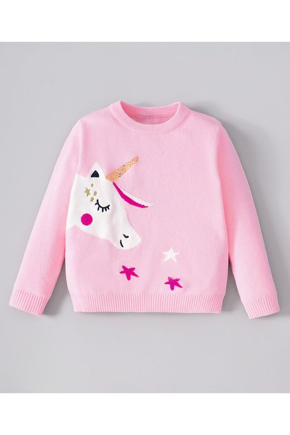 Unicorn Printed Pullover - Pink