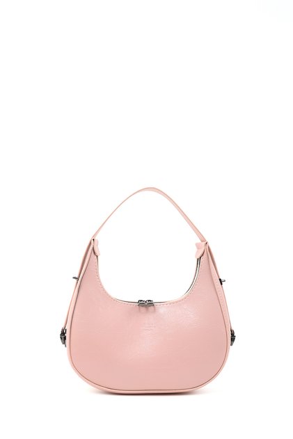 Wrinkled Textured Pink Shk110 Zippered Hand, Arm and Shoulder Bag with Special Adjustable Strap