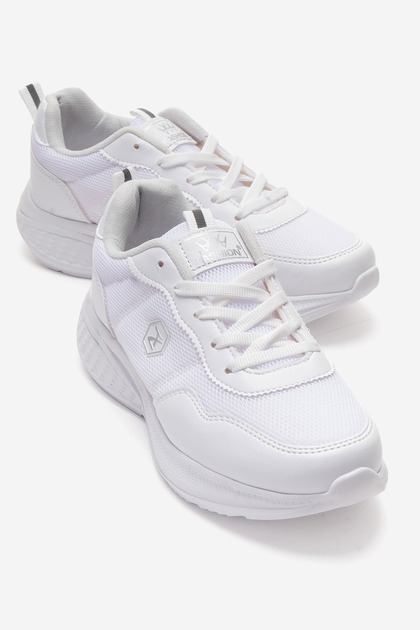 Double Stripe Stitched Anorak Women's Sports Shoes White White