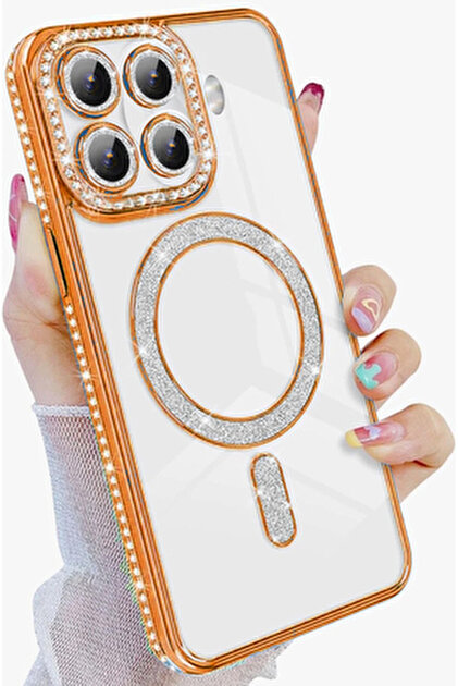(未使用･未開封品)　Confetti lok26k6 m.tk moveteck Mi 15T Pro Kılıf Simli Taşlı Lens Korumalı Arkası
