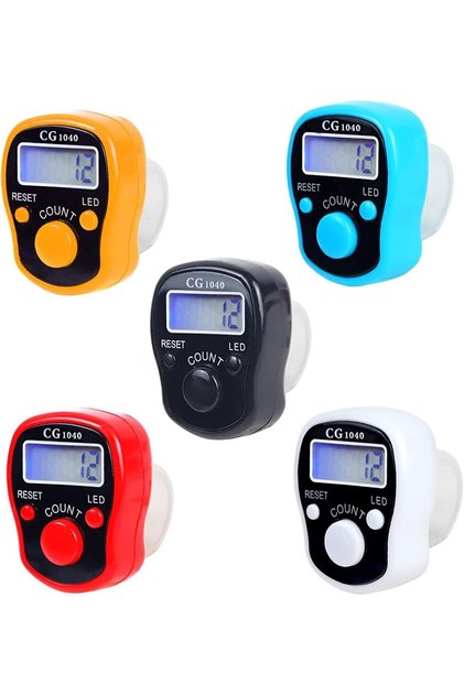 Finger Counter - 5 Digital LED Electronic Handheld Tally Counter Clicker with Case