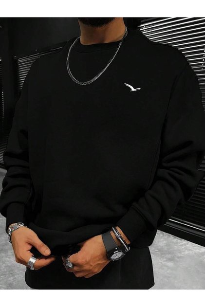 Men's Minimailst Bird Printed Cycling Sweatshirt