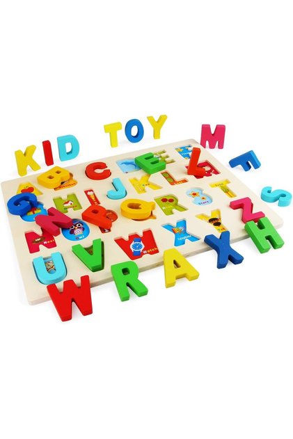 Wooden Puzzle ABC Learning Toys for Toddlers Kids Ages 3 4 5 Years Old