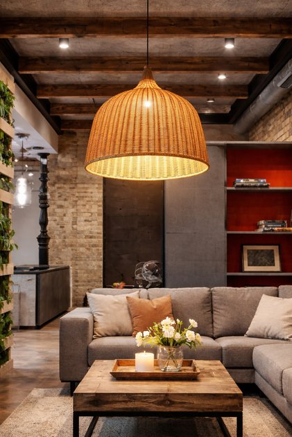 B-1 Modern Rattan, Model Yatak Odası, Salon, Mutfak Oturma Odası Bohem Avize (ÇAP 45 CM)