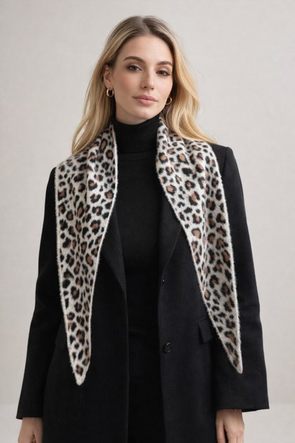 Triangle Scarf Shoulder Shawl Leopard Women - Trend Angora Foulard