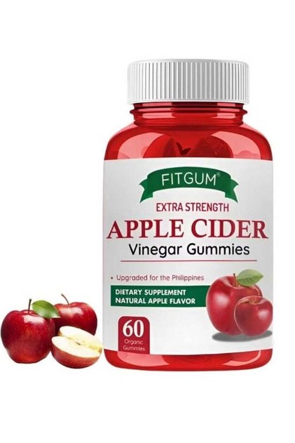 FIT GUM ACV Apple Cider Vinegar Gummies | 60 Organic Gummies for Digestive Balance, Craving C