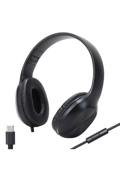 Casti Audio Negre Pliabile cu Microfon Type-C
