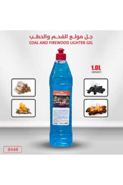 Camping Fire Gel | Heating Fuel 1 Liter | BBQ Gel | Lighter | Quick Ignition Materials for Charcoal