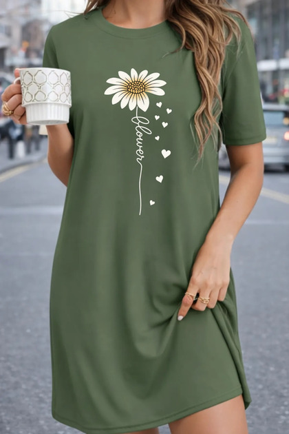 bellanova Plus Size Women's Short Sleeve Crew Neck T-Shirt Dress Nightgown-  Trendyol