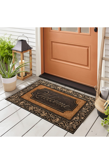 Kp_241 Door Mat Non-Slip Pvc Dot Base, Machine Washable
