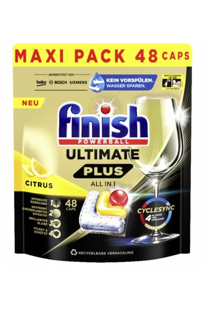 Detergent capsule pentru masina de spalat vase Ultimate Plus Lemon, 48 spalari