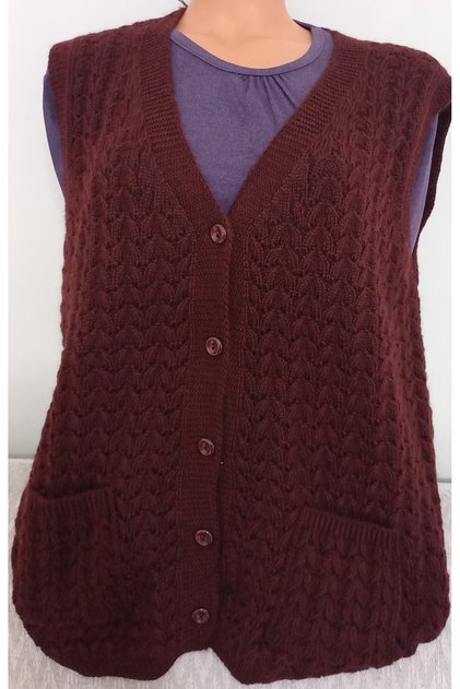 Er Clothing Winter Knitwear Vest (Fit for Size M,L and XL)Bordo