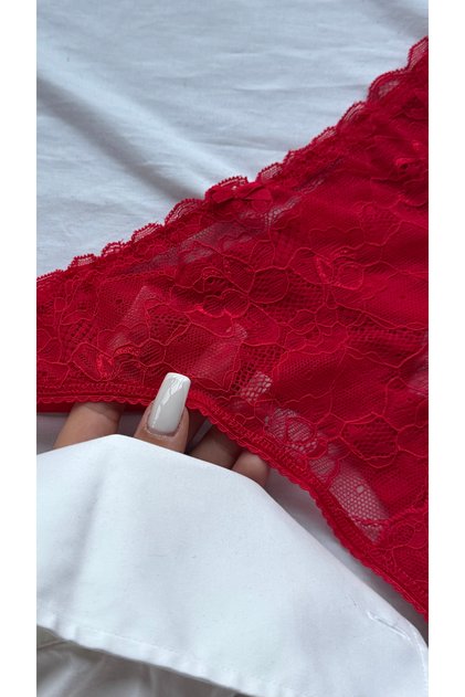 Çiçek Desenli Floral Dantel Detaylı Tanga