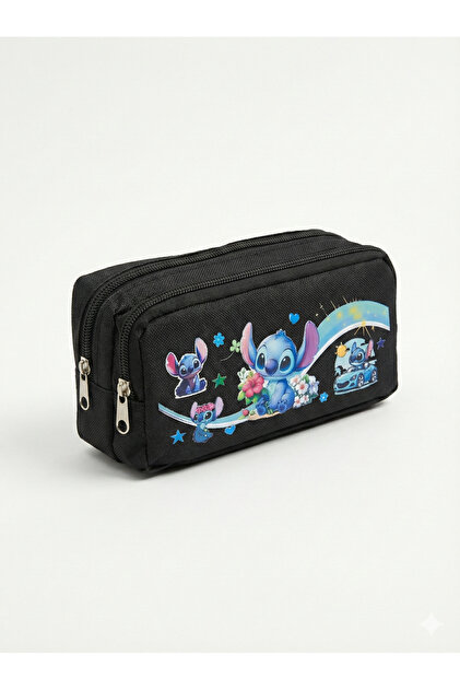 proXbag Stitch Baskılı Çift Bölmeli Siyah Okul Kalemliği - Fiyatı