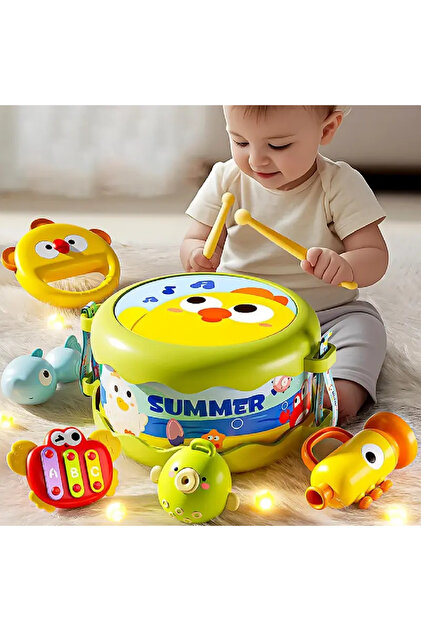 Set de 5 instrumente muzicale pentru copii, verde