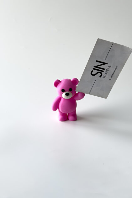 Pink Teddy Bear Note Holder and Photo Stand