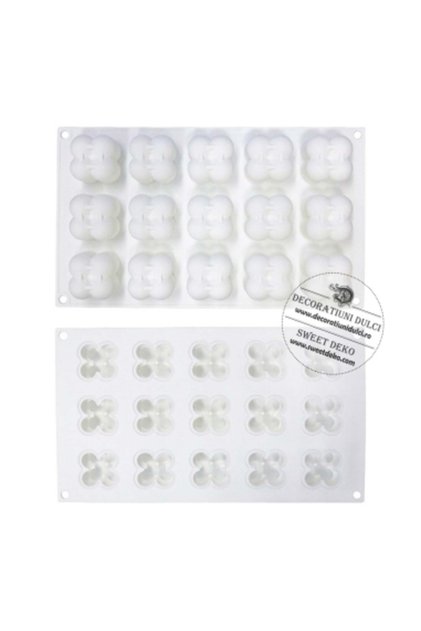 Mulaj mini cuburi perlate (2x2 sfere)