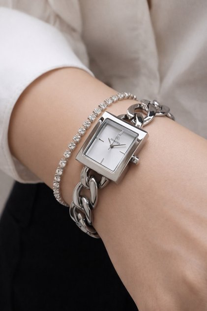 Women's Wristwatch with Chain Model 2 Years Warranty Special Design Gift for Lover.Hmtz02