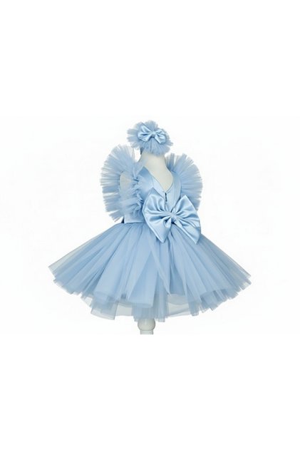 Girl's Blue Buckle Included Fluffy Tutu Special Occasion Dress, Party Dress