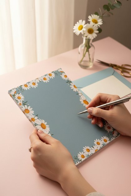 A5 Floral Notepad – 110 Gr Thick Paper Notepad 50 Sheets Notepad