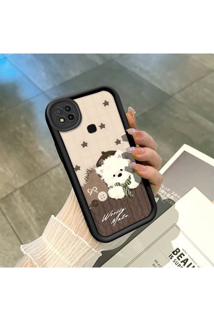 Redmi 9C Compatible, Cute Cat Patterned Silicone Phone Case.
