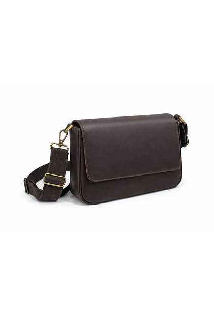 Ares – Brown Leather Covered Crossbody Shoulder Bag